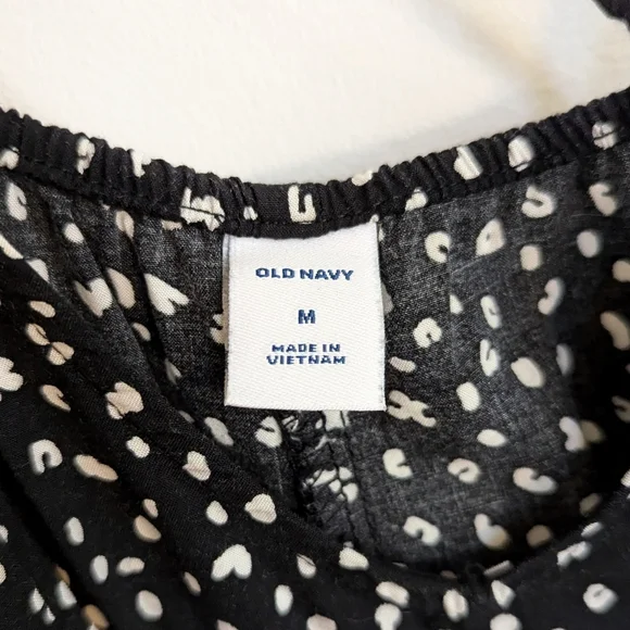 Old Navy Sleeveless V Neck Maxi Shift Dress Black Leopard Pattern - Picture 5 of 5